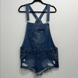 Denim Blue Distressed Jumpsuit